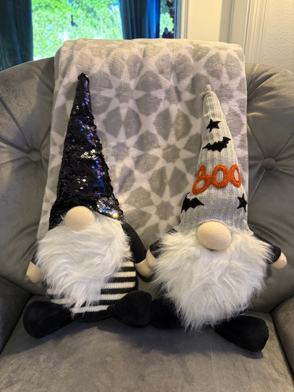 Halloween Gnome Plush - Black & Gray